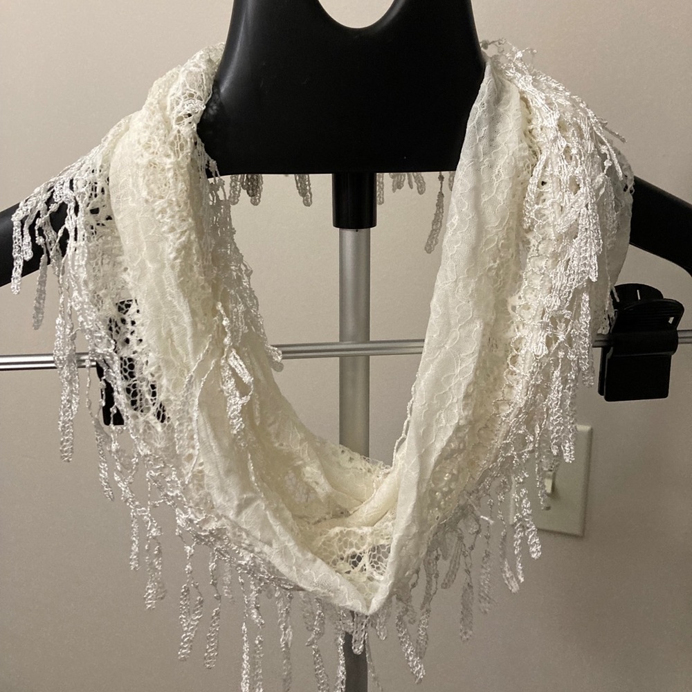 White lace scarf